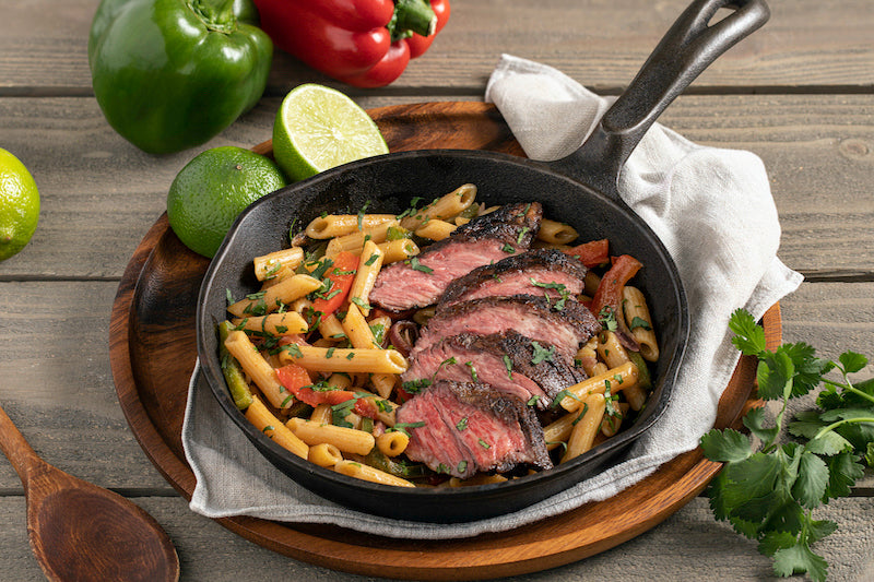 OnePan Steak Fajita ZENB Penne Recipe